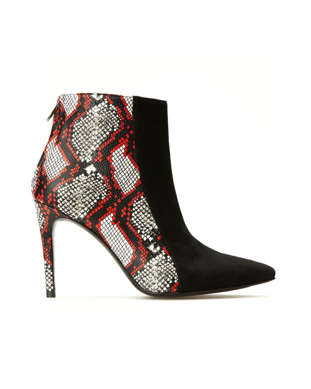 Rosamund Muir London Black Pietra Suede & Boa Snake Print Ankle Boots