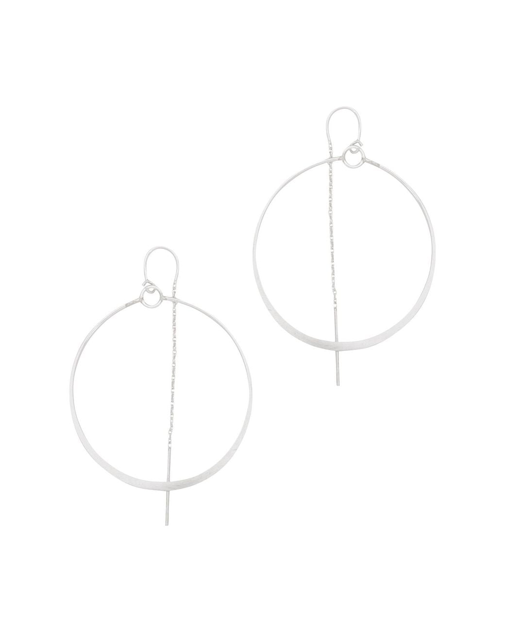 Heather Hawkins Jewelry Metallic Flat Hoop Threader Earrings
