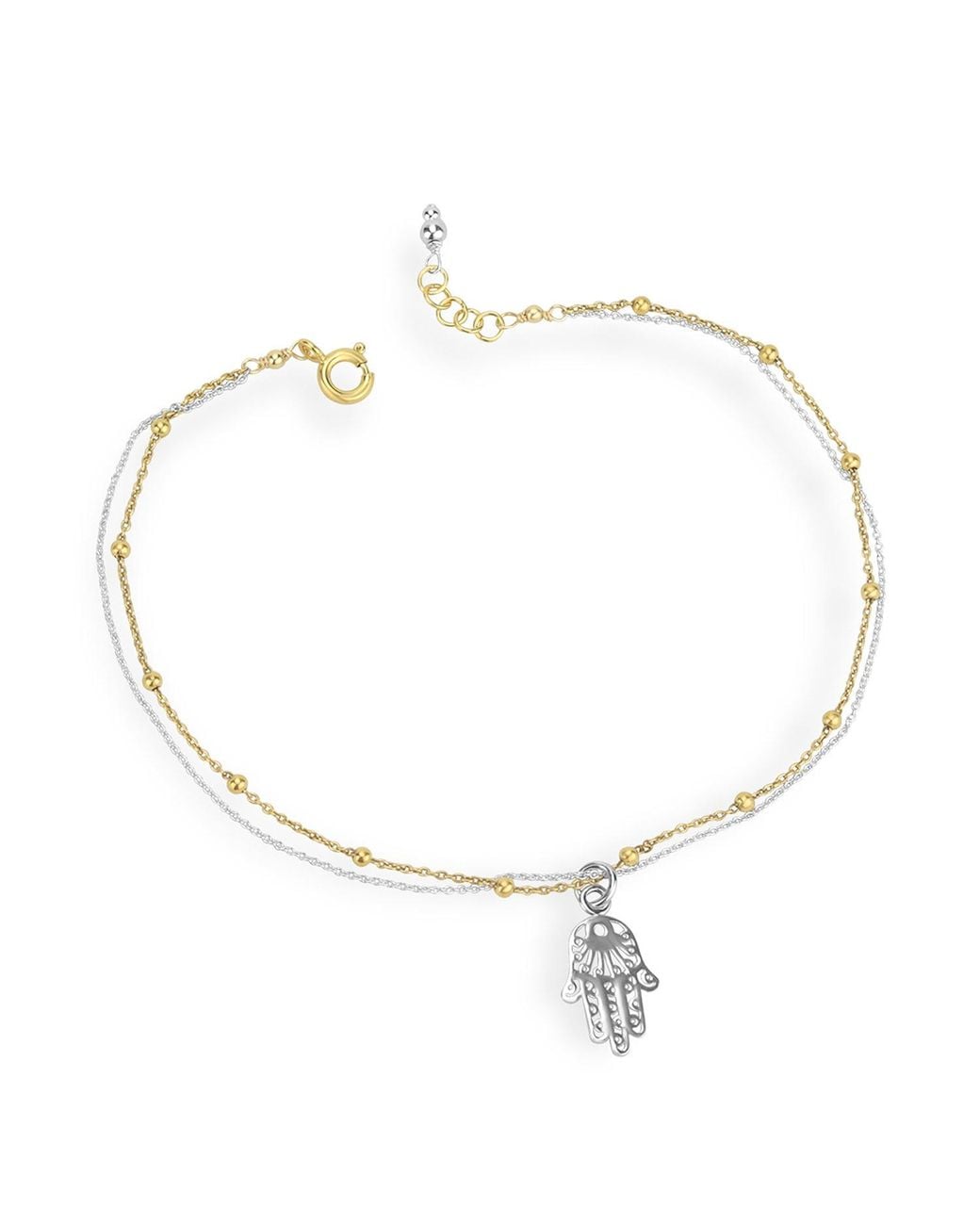 MOUNIR LONDON Metallic Hamsa Hand Anklet