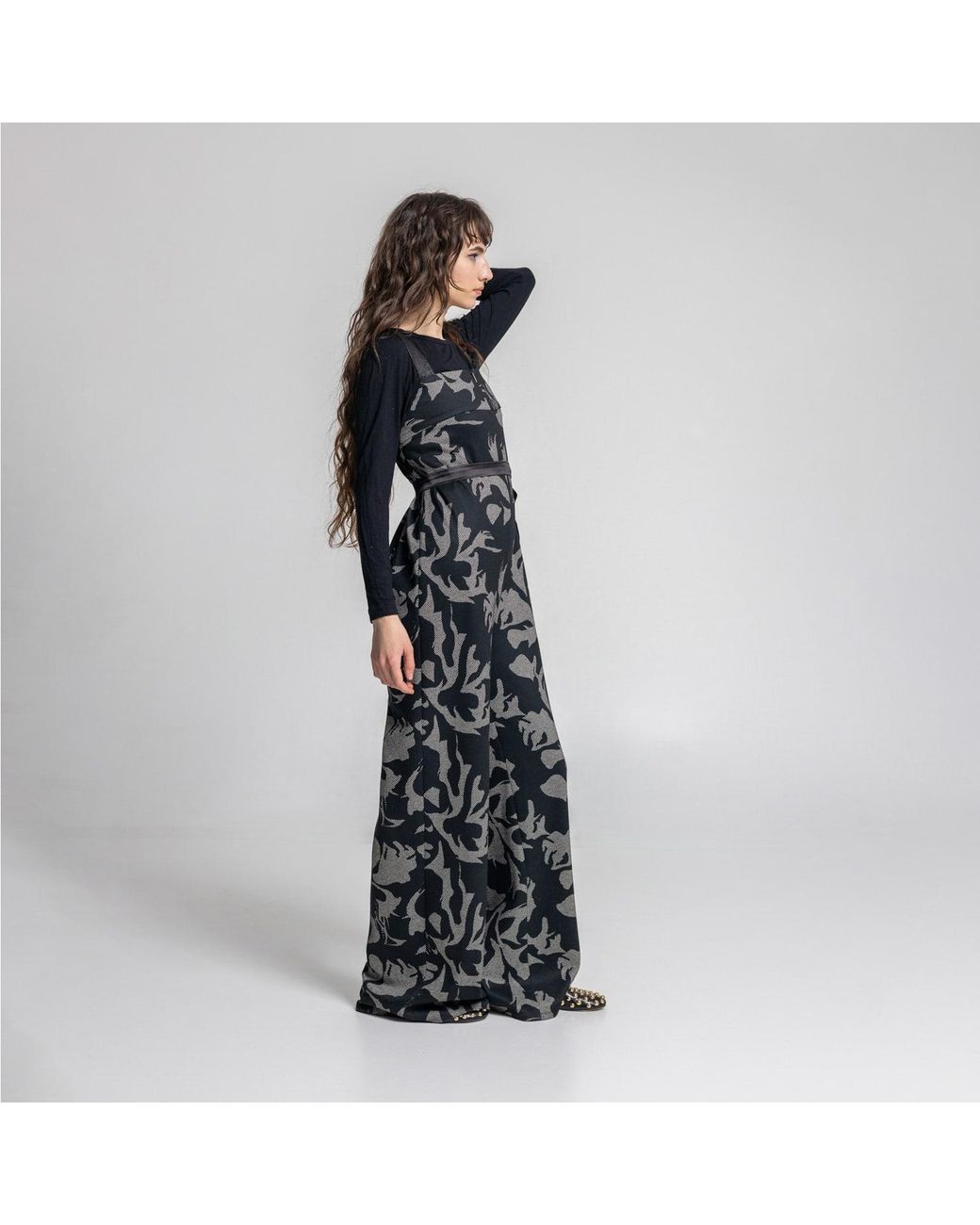 ARTISTA Black Tracey Zipped Shoulder Strap Jumpsuit
