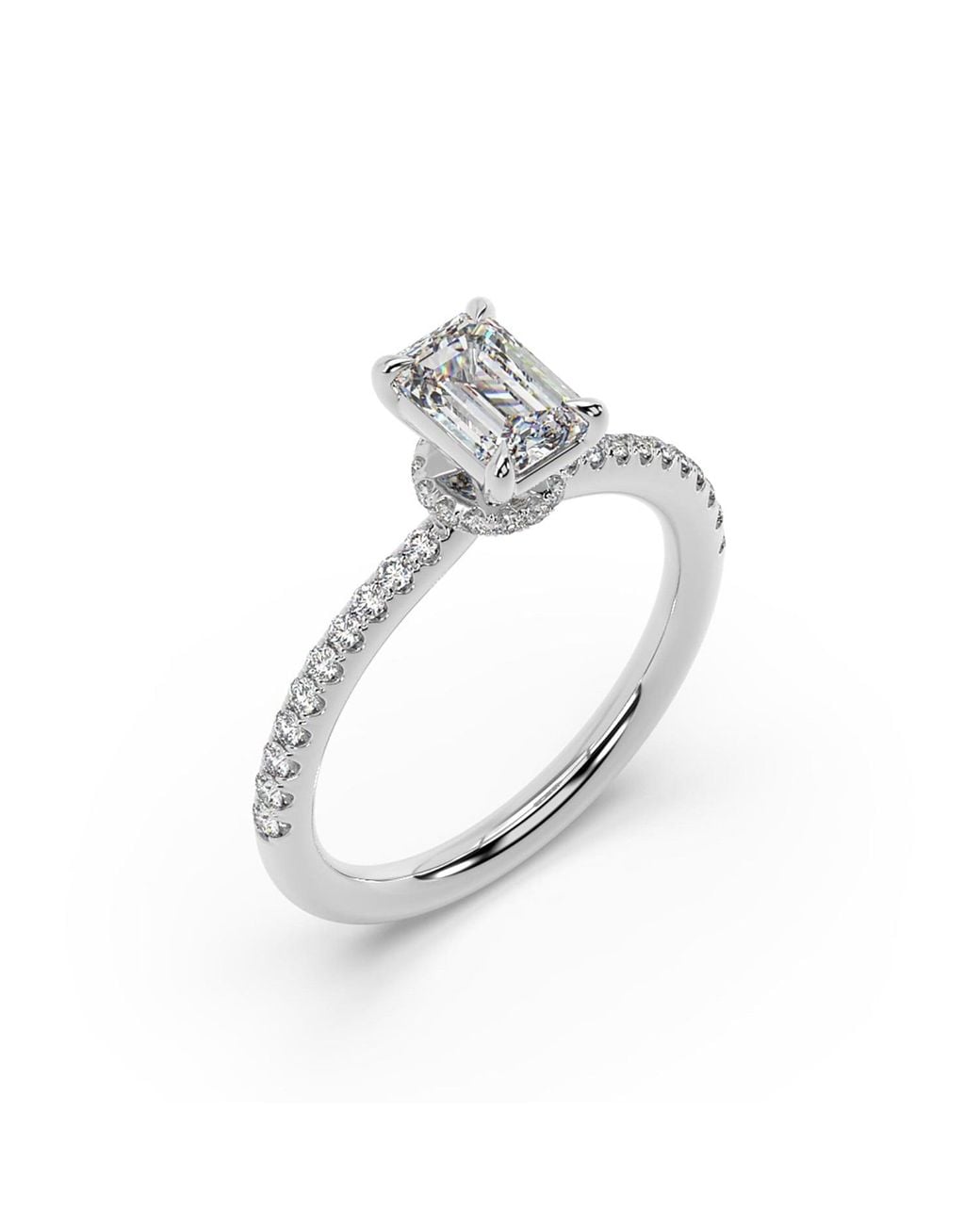 Artisan White 14K Ring Featuring Lab-Grown Emerald-Cut Diamond