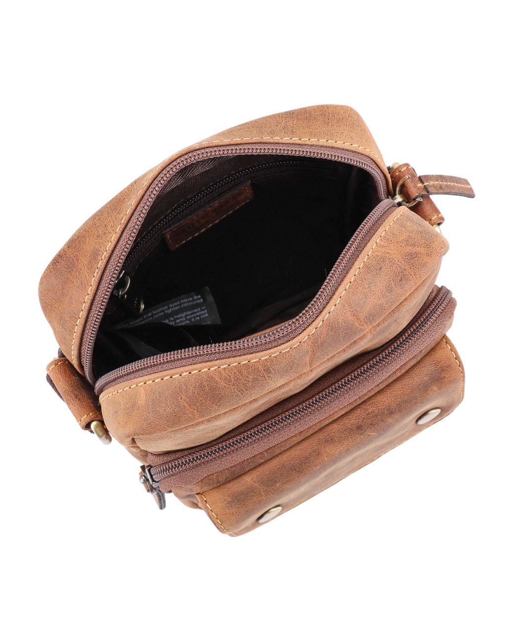 Lloyd Baker Brown Benson Distressed Leather Crossbody Bag for men