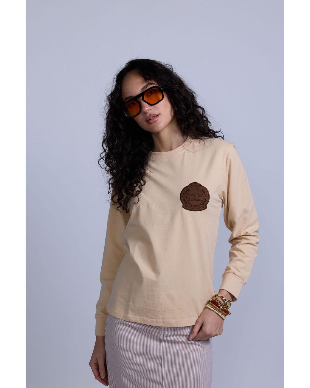 Rave on Trend Natural Neutrals Heritage Patch Long Sleeve