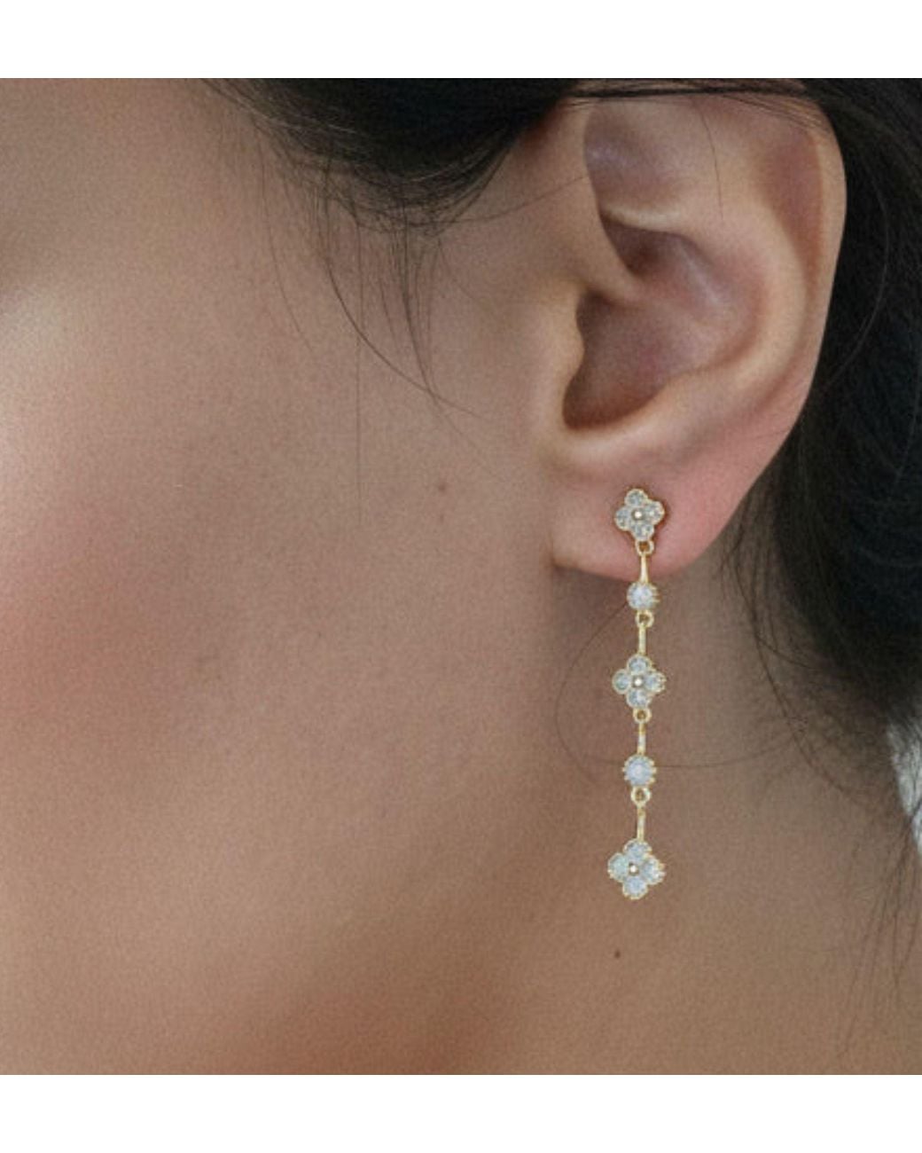 Uchi and Soto Metallic Kinmokusei Rose Drop Earrings