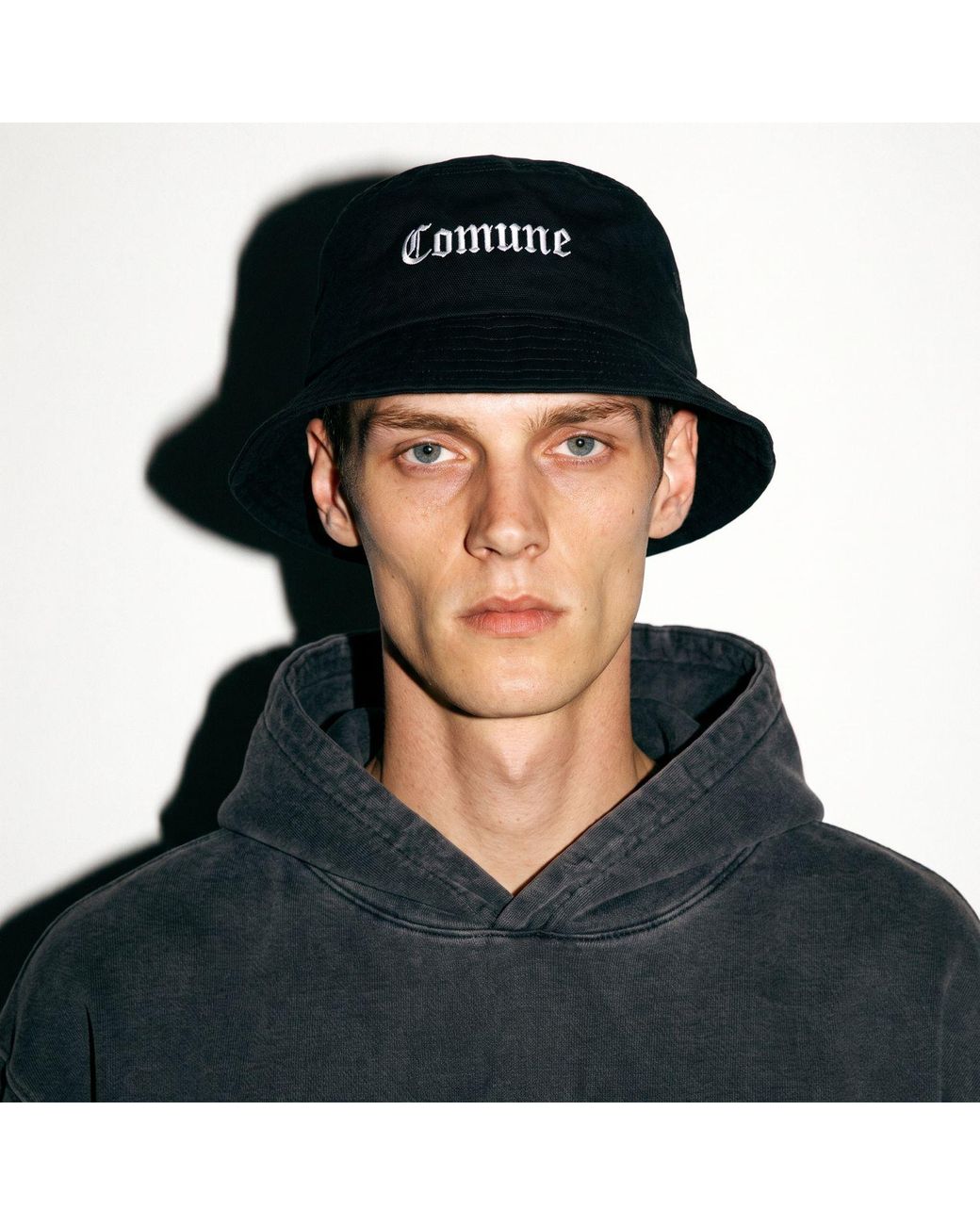 Comune Black Cali Bucket Hat for men