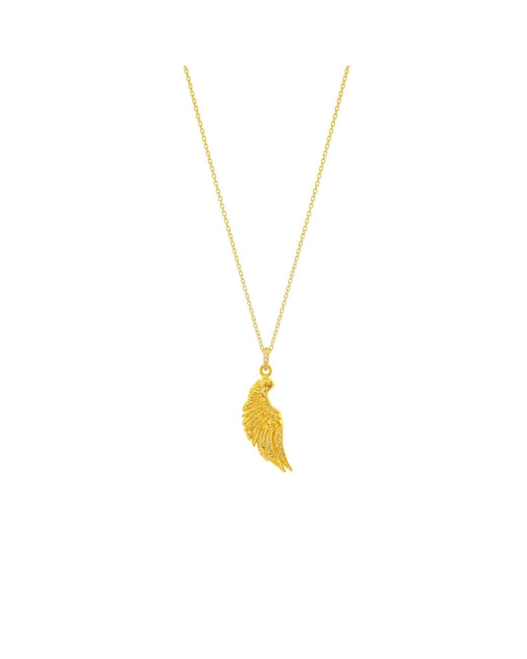 Seven Saints Metallic Angel Wing Necklace, Over Sterling