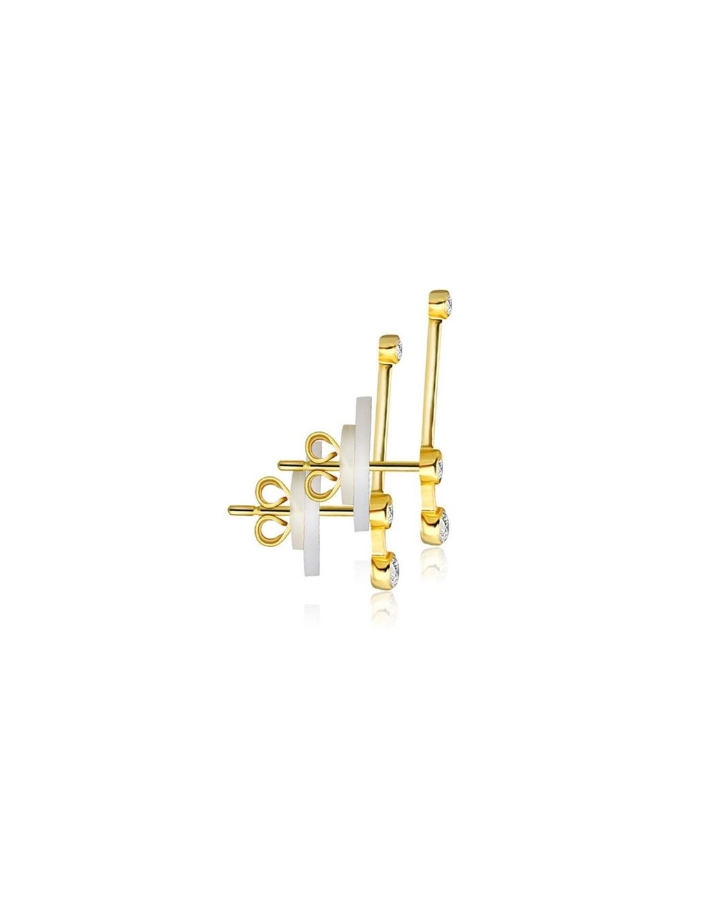 Genevieve Collection Metallic Libra Zodiac Constellation Earring 18K & Diamond