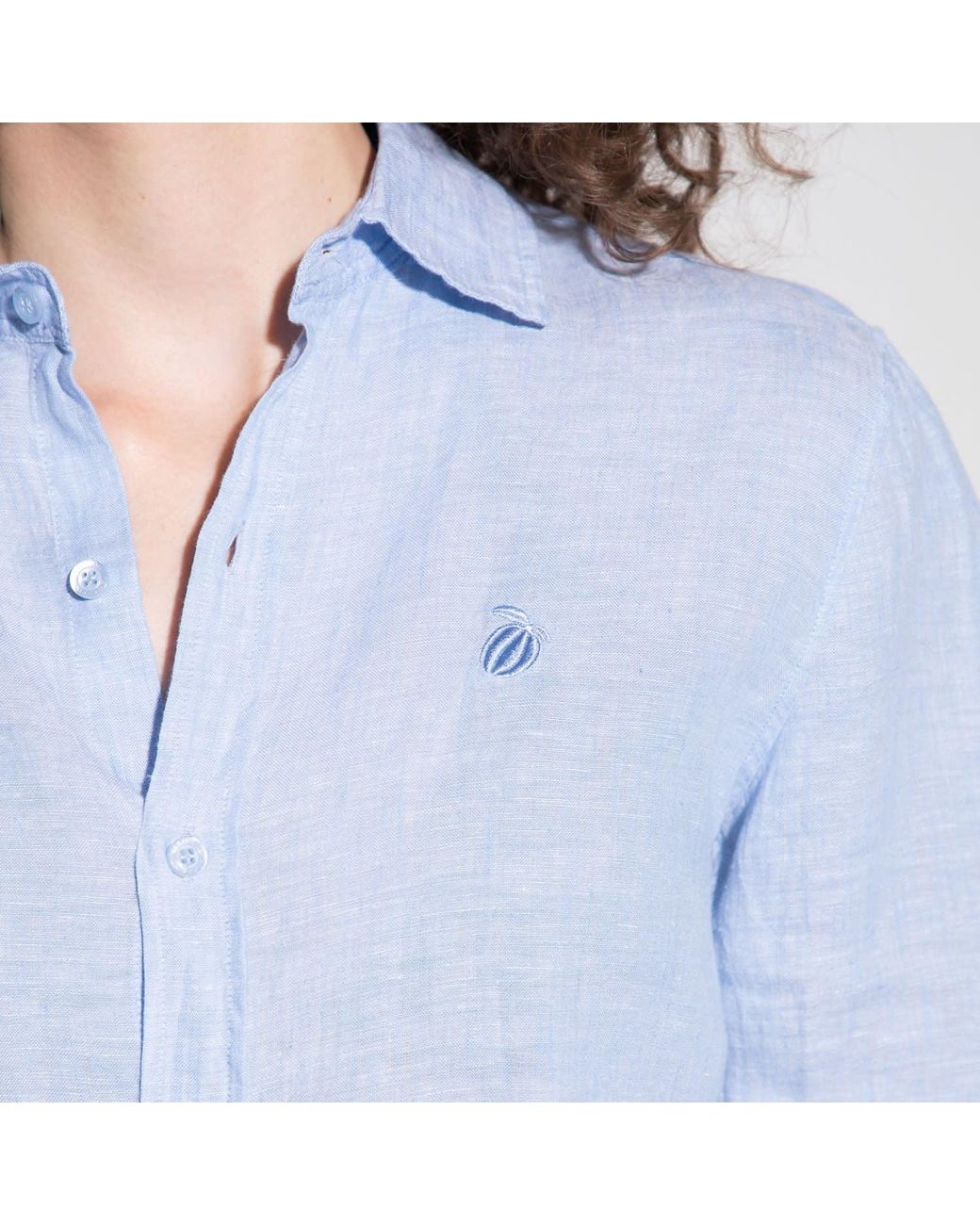 Maison Tangerine Blue Sea Linen Shirt For for men