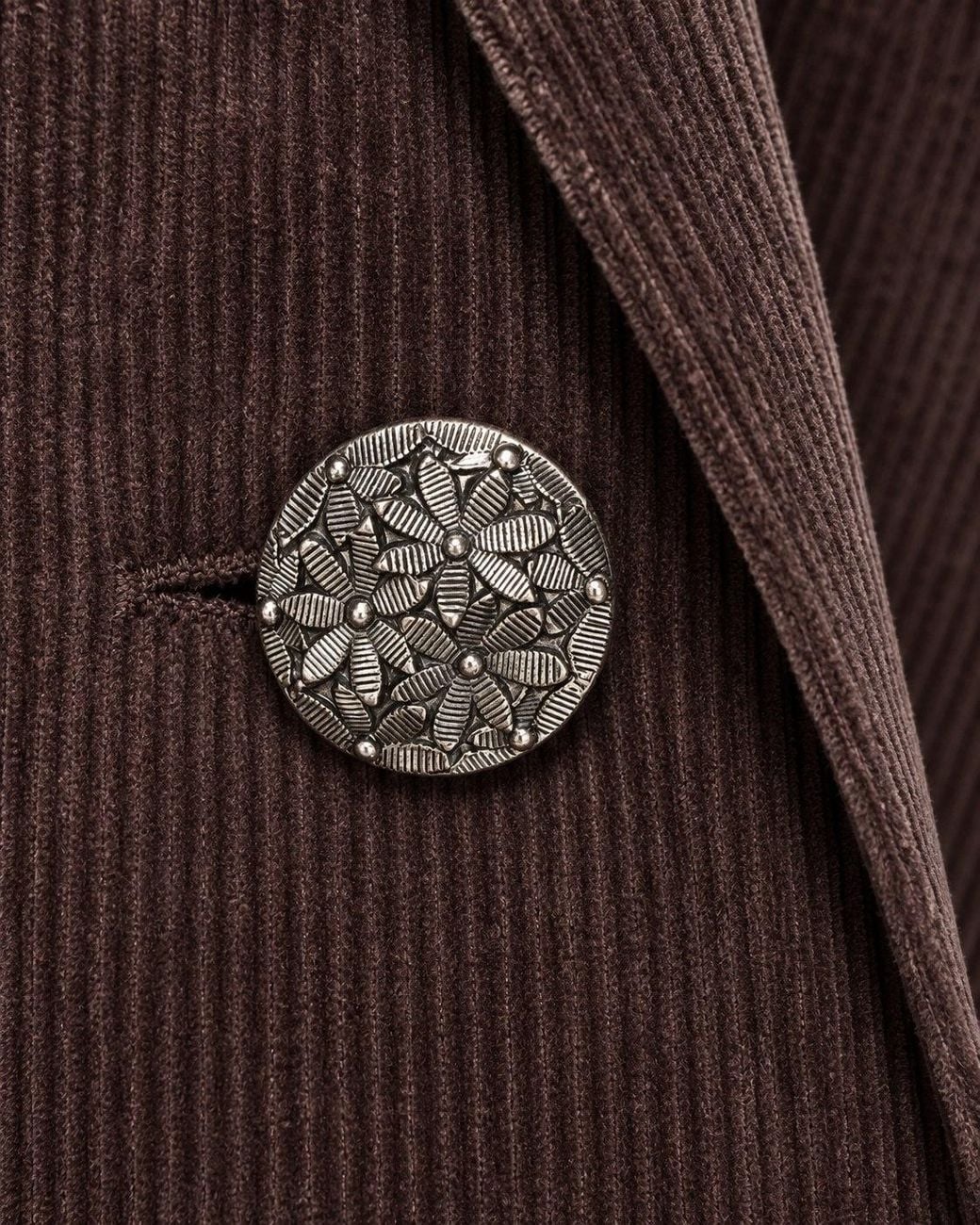 Malo Brown Corduroy Double-Breasted Blazer