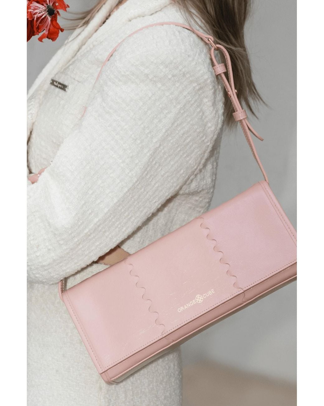 Orange Cube Pink Mosaic Shoulder Bag