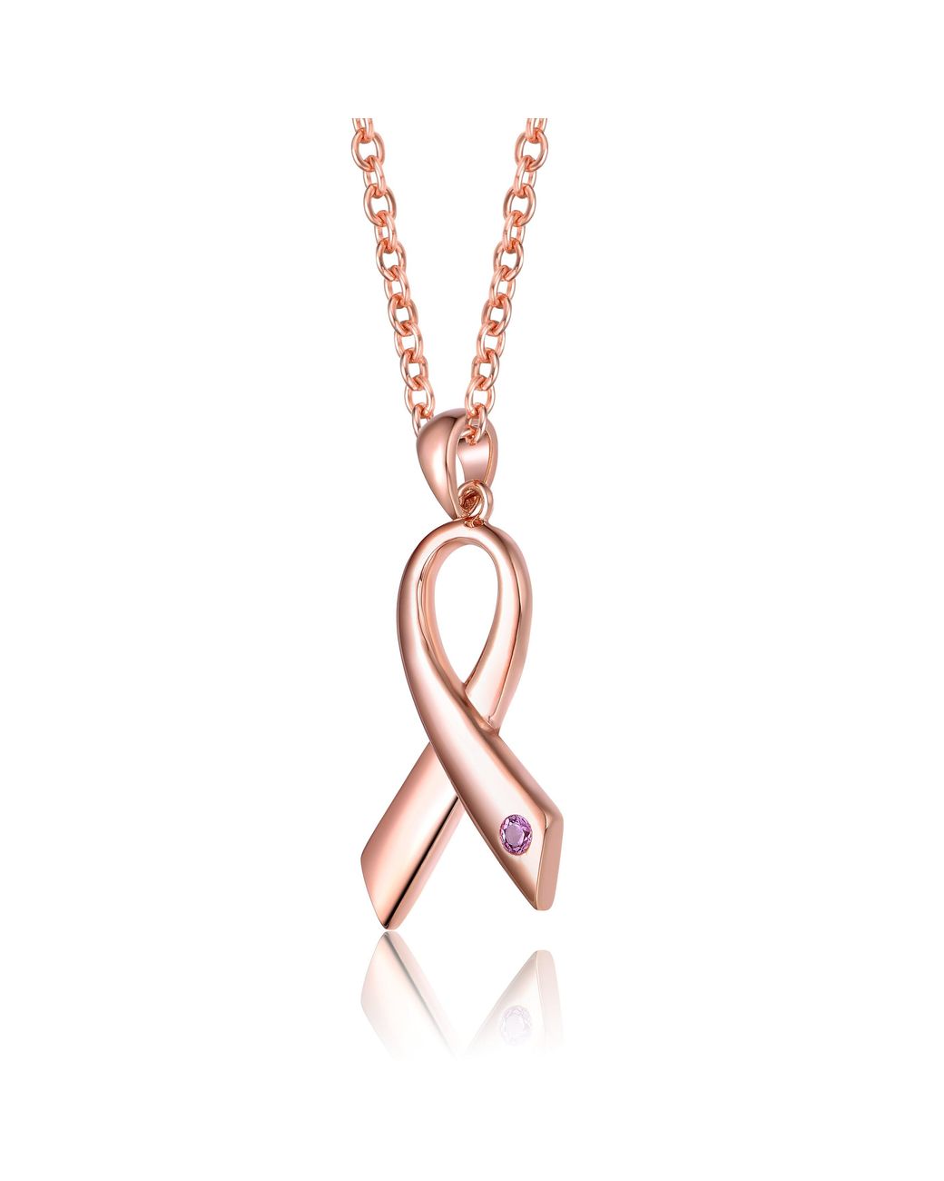 Genevive Jewelry Metallic Rose Rachel Glauber Plated Teens-Young Adults Rose Plated Infinity Pendant