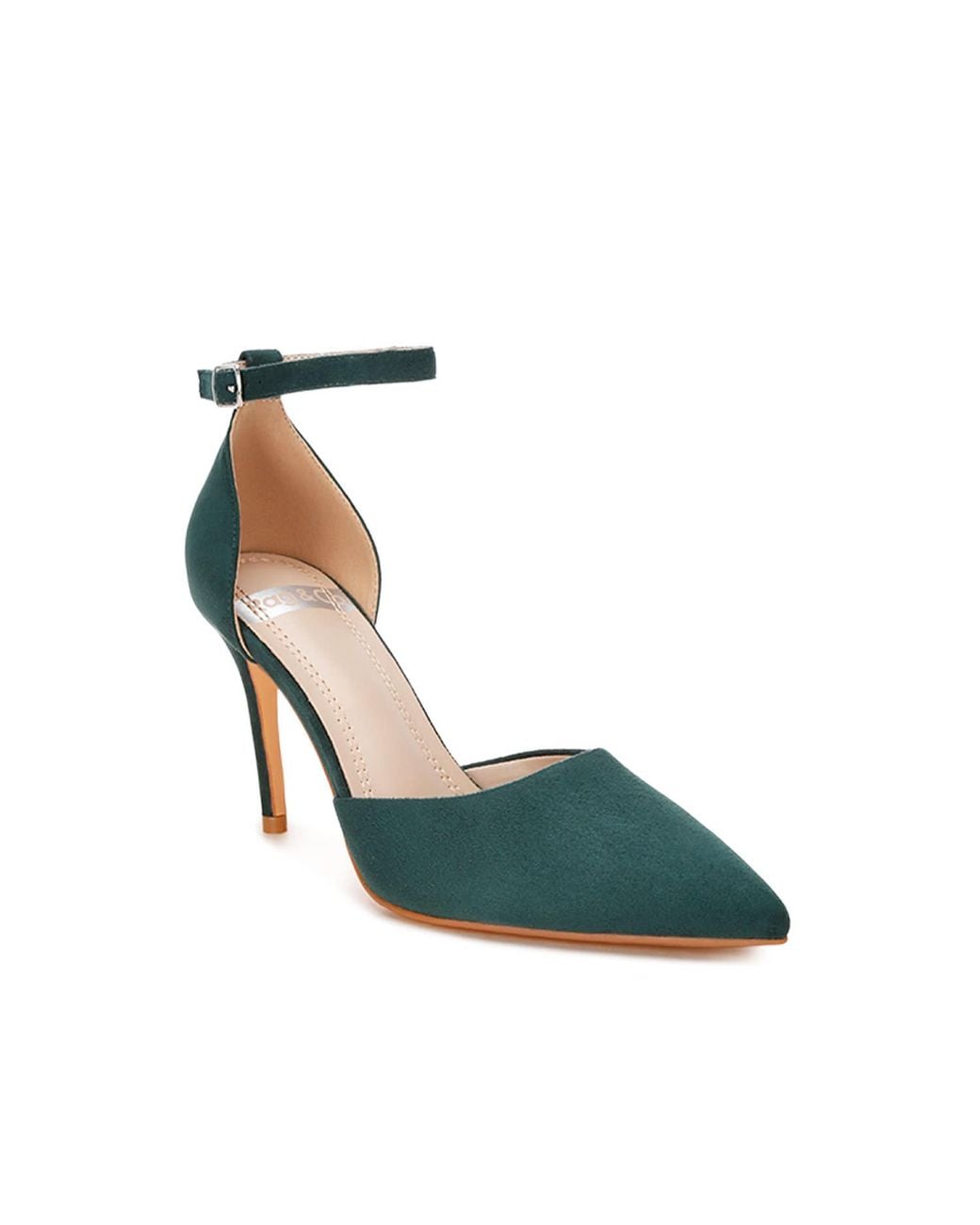 Rag & Co Green Dolona Microfiber Stiletto Heel Sandals