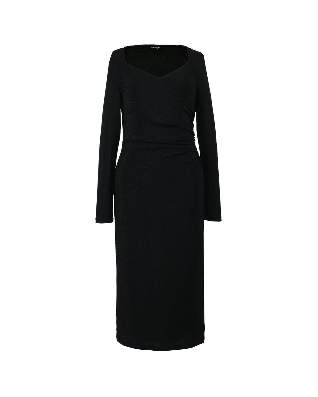 Smart and Joy Fitted Jersey Rush Side Dress in Black | Lyst