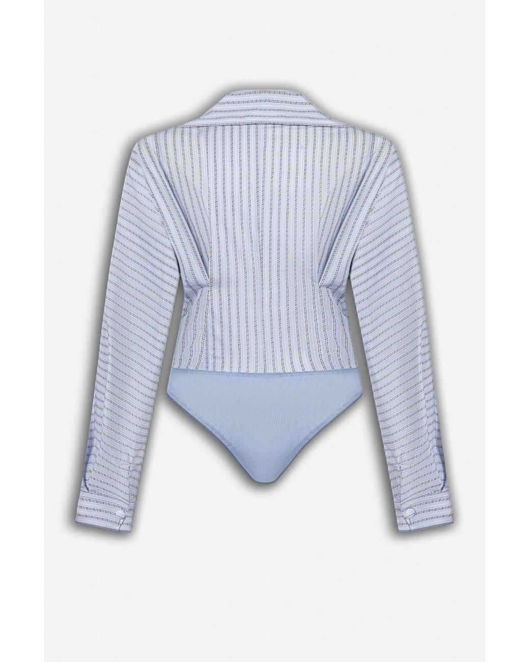 Nocturne Blue Pinstripe Tailored Bodysuit