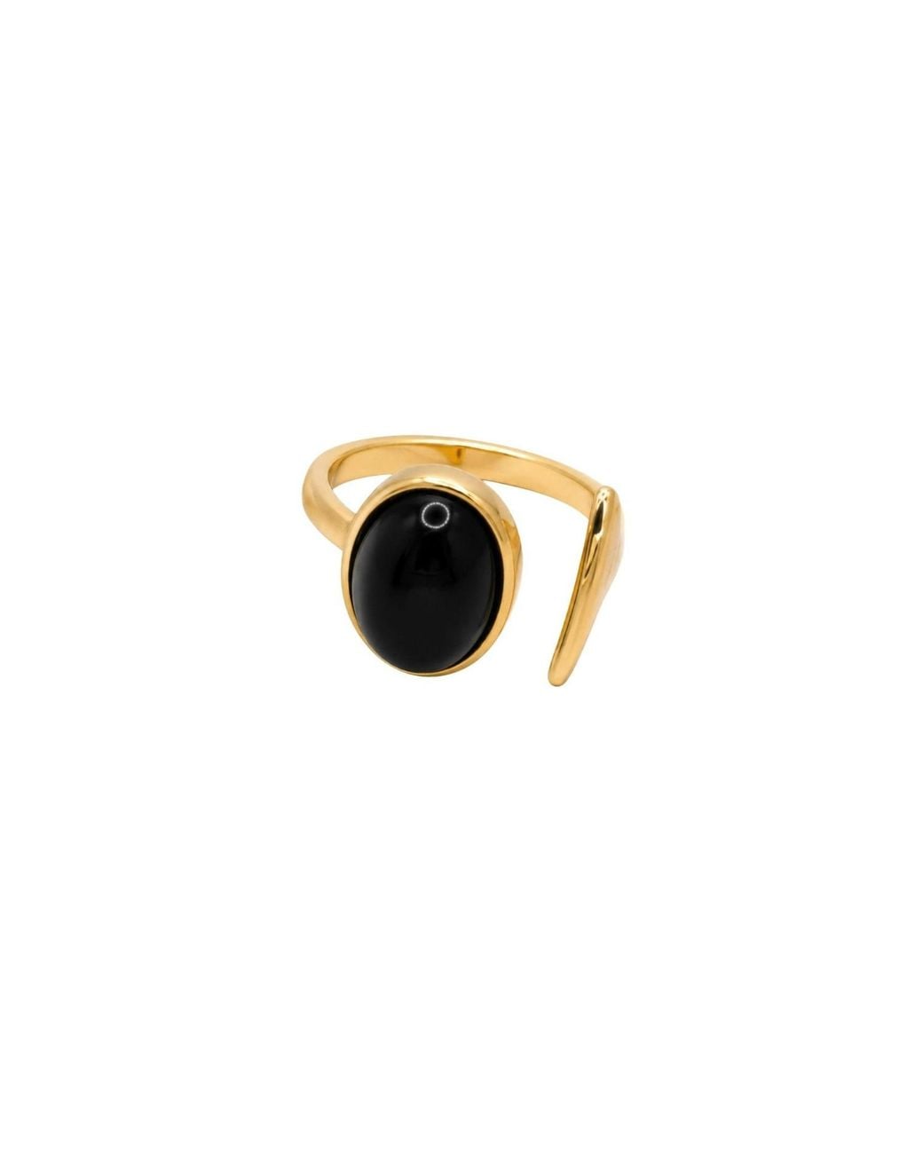 Uchi and Soto Black Enso Onyx Oval Open Front Ring