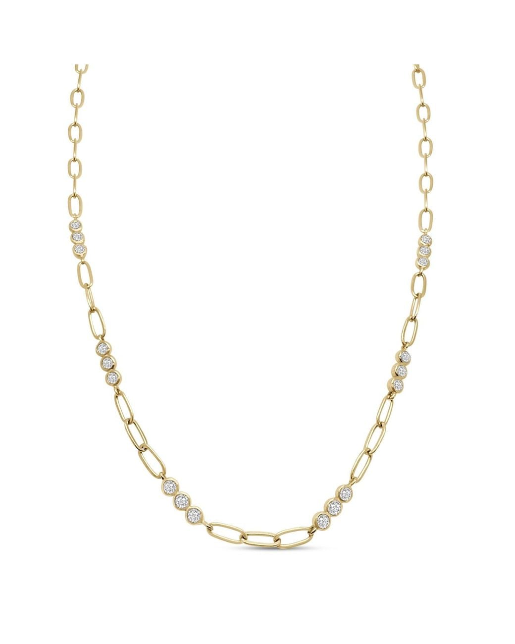 Clemence Wren Metallic Triple Gemstone Necklace Chain