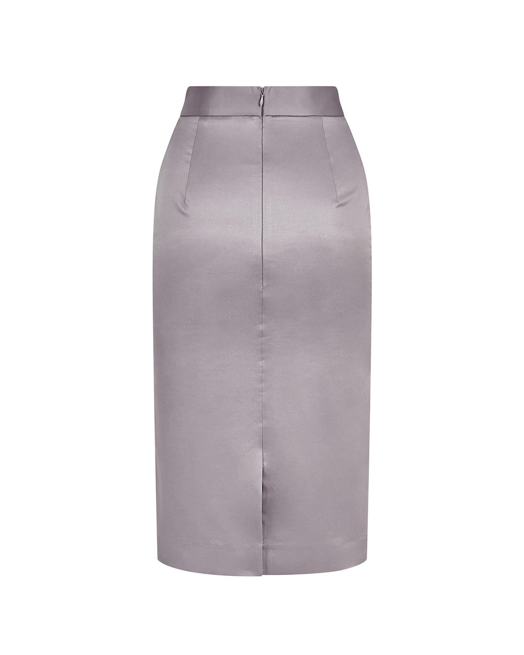 Femponiq Gray Cotton-Blend Sateen Pencil Skirt