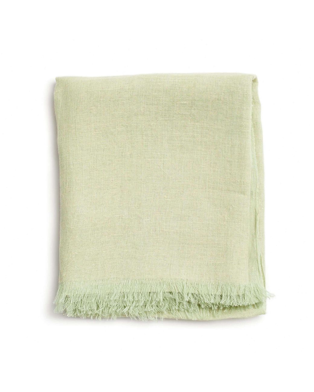 Variously Green Soya Pastel Lime Hand Woven Soft Linen Scarf
