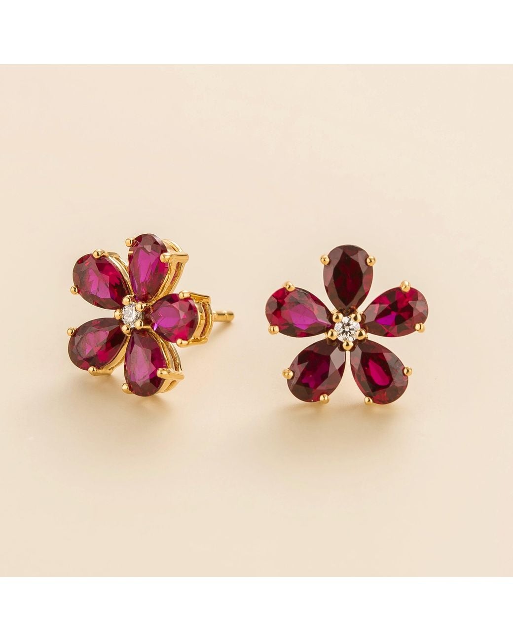 Juvetti Red Florea Earrings