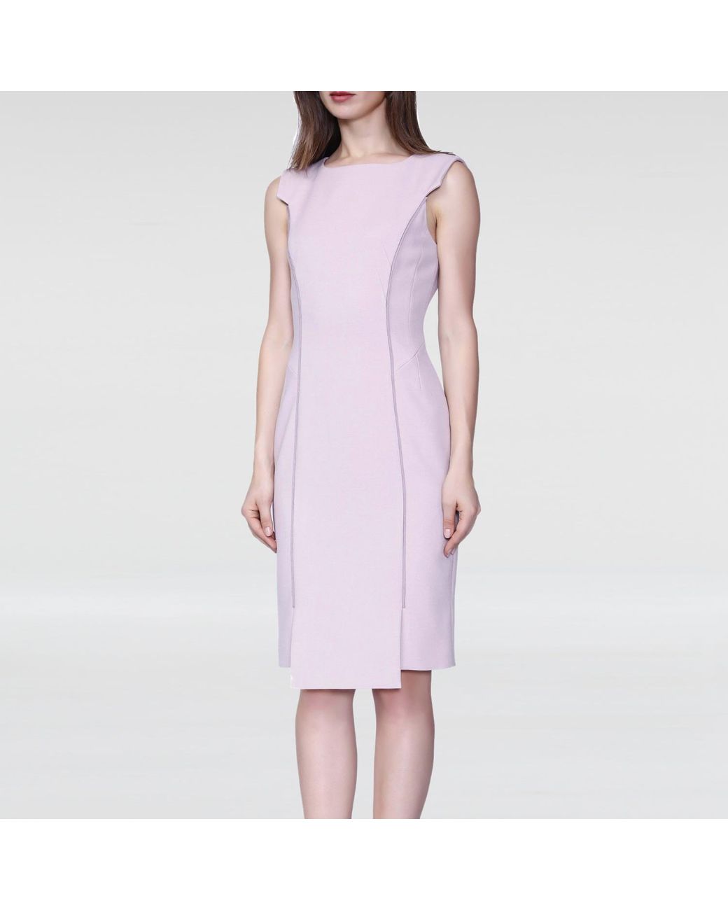 Smart and Joy Pink Structured Sleeveless Dress