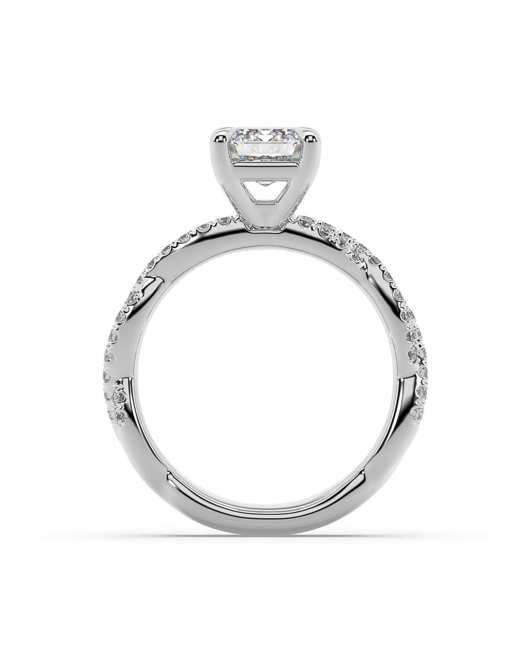 Artisan Metallic Designer Emerald-Cut Lab Diamond Ring