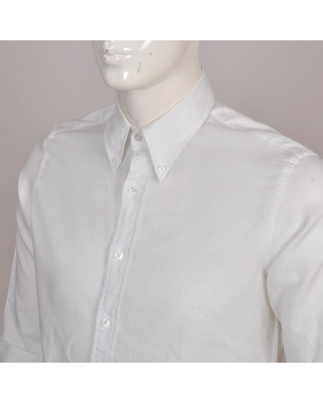 DAVID WEJ White Hugo Linen Pin Down Shirt for men