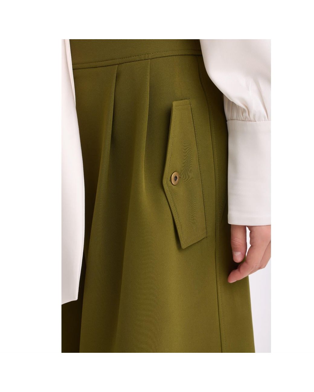 Julia Allert Green High-Waisted Cargo Culotte Shorts –