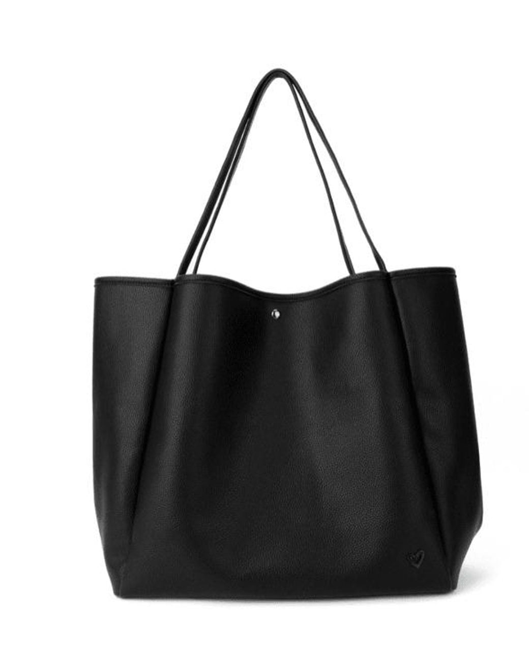 Prenelove Black Keele Oversized Vegan Leather Tote