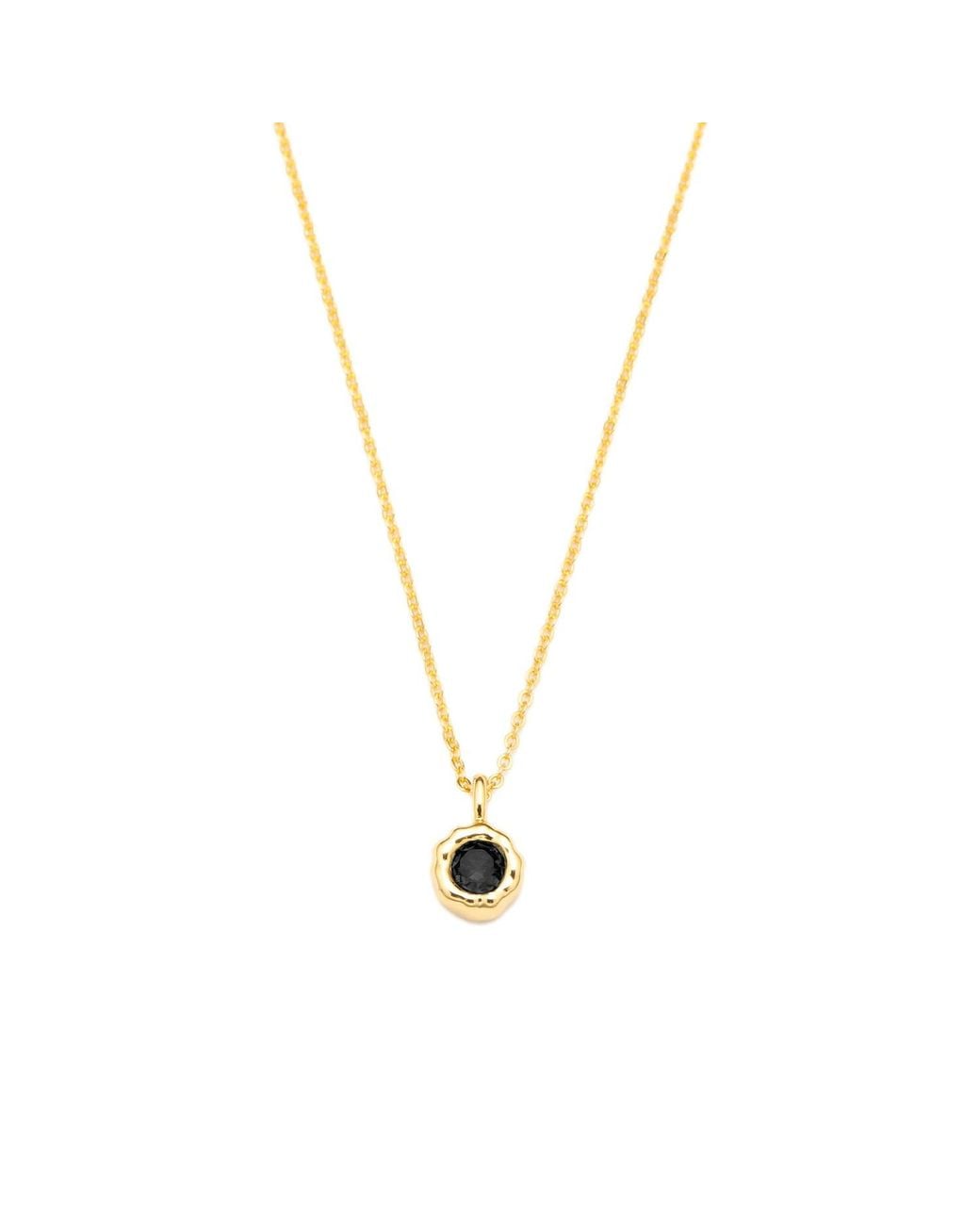 Classicharms Metallic Skyler Molten Mini Solitaire Onyx Pendant Necklace