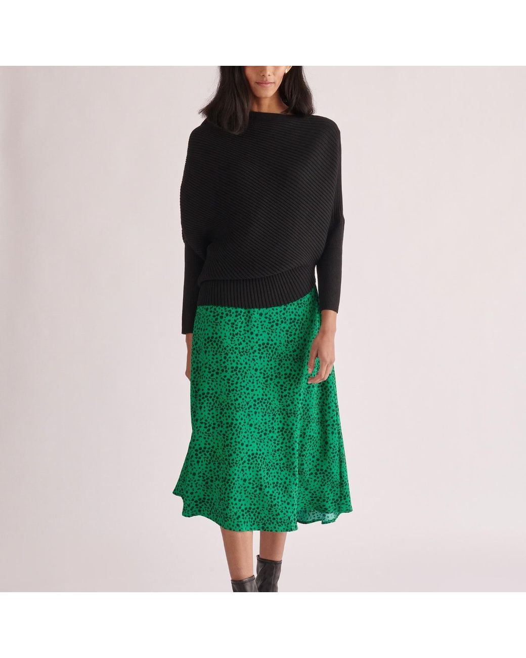 Paisie Black Draped Knitted Jumper