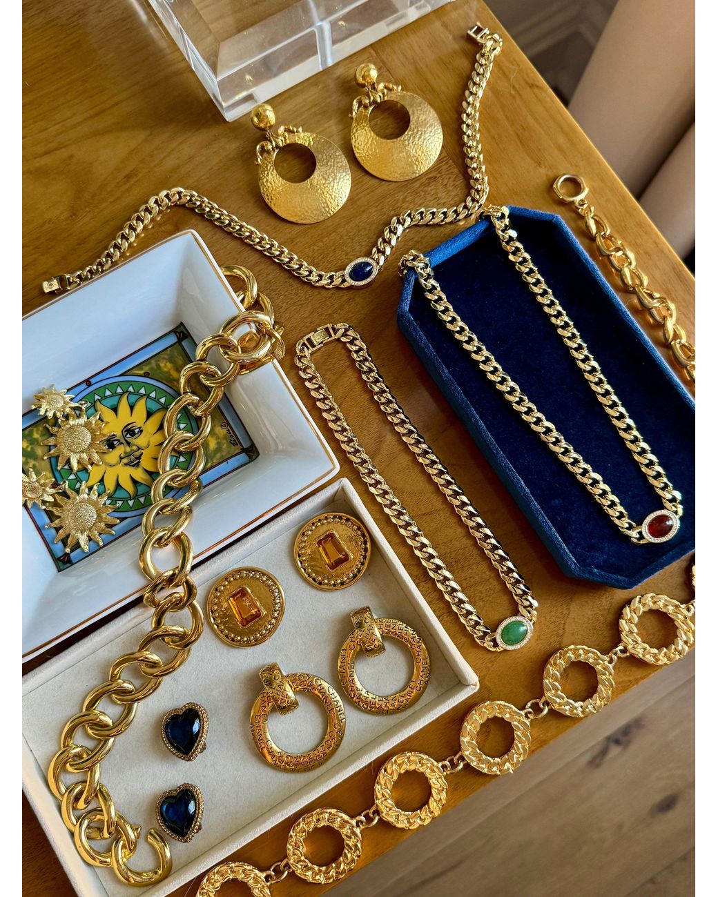 Laura Gray Metallic Harlow Curb Chain Carnelian, Lapis & Aventurine