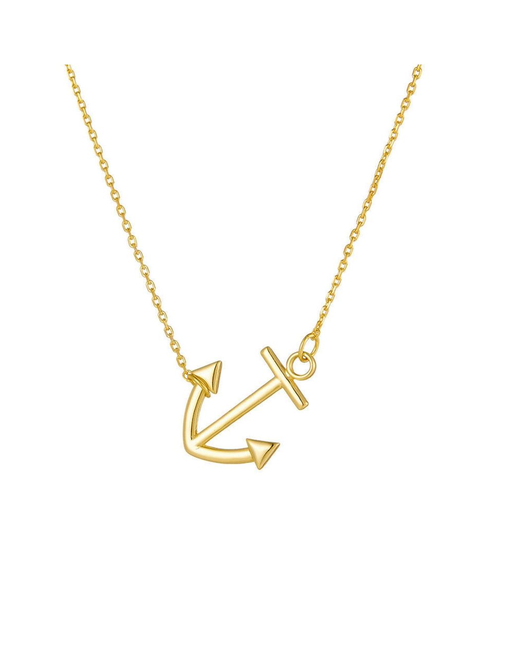 Spero London Metallic Sterling Anchor Seawoman Necklace