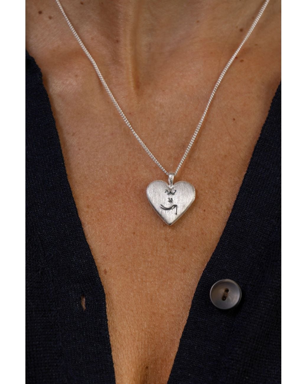 Claire Hill Designs Metallic Know Your Worth Heart Locket Necklace