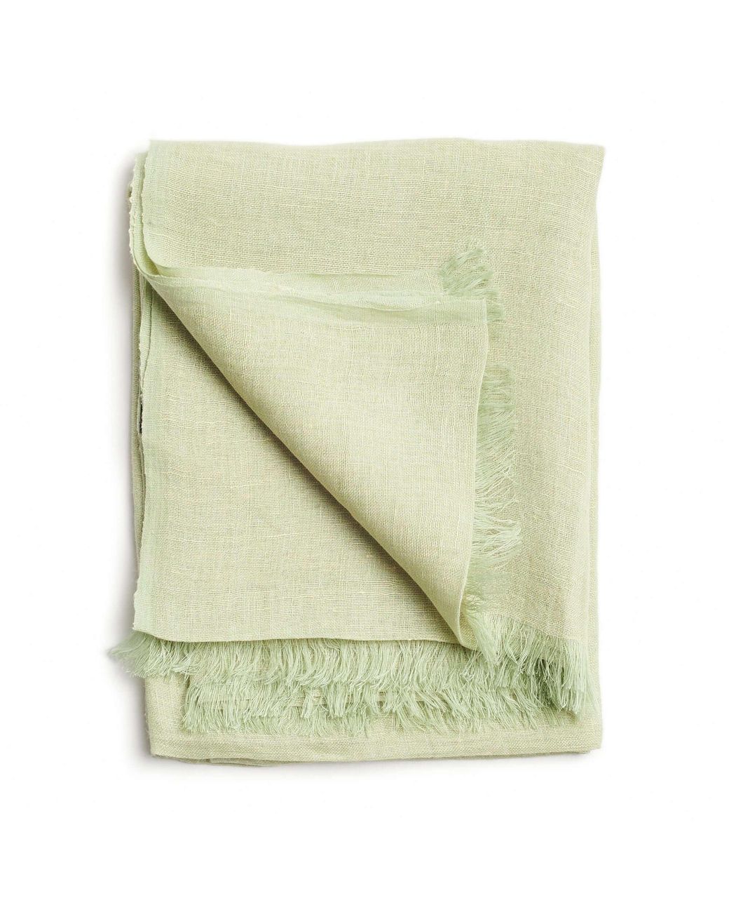 Variously Green Soya Pastel Lime Hand Woven Soft Linen Scarf