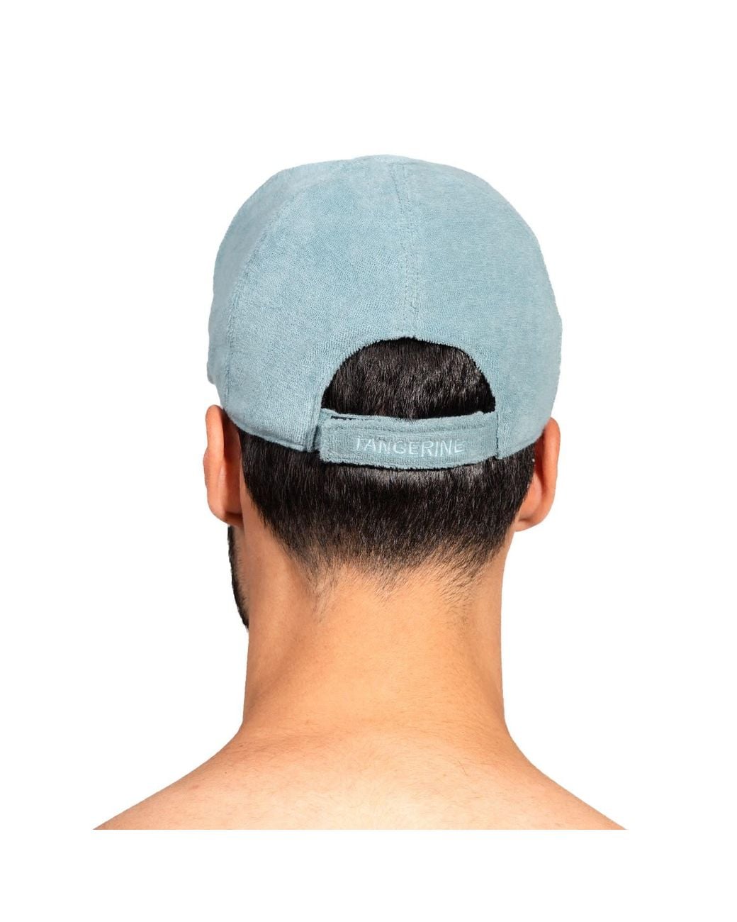 Maison Tangerine Blue Terry Cotton Baseball Cap Sea Moss for men