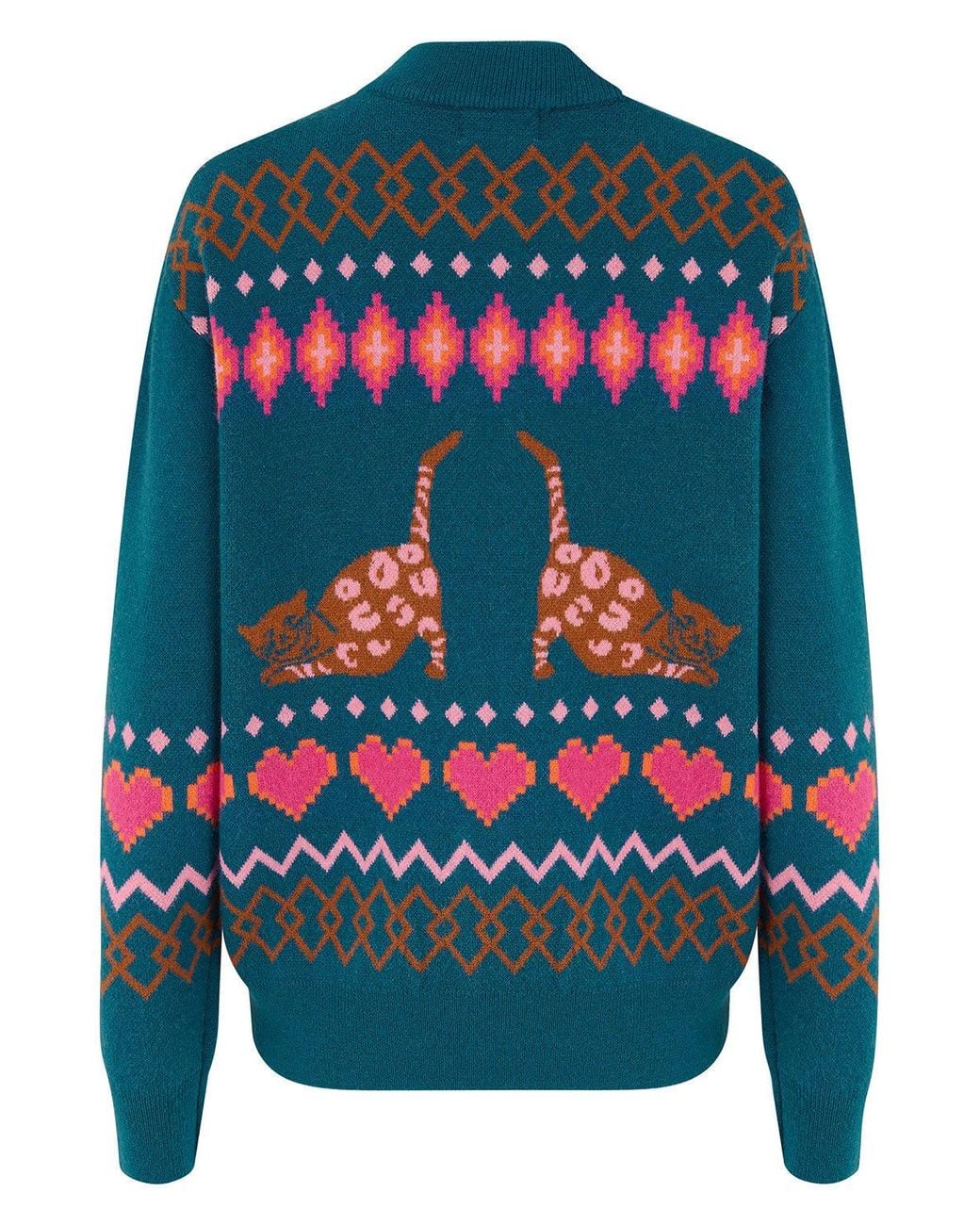 Sugarhill Blue Solana Knitted Bomber Jacket Cat