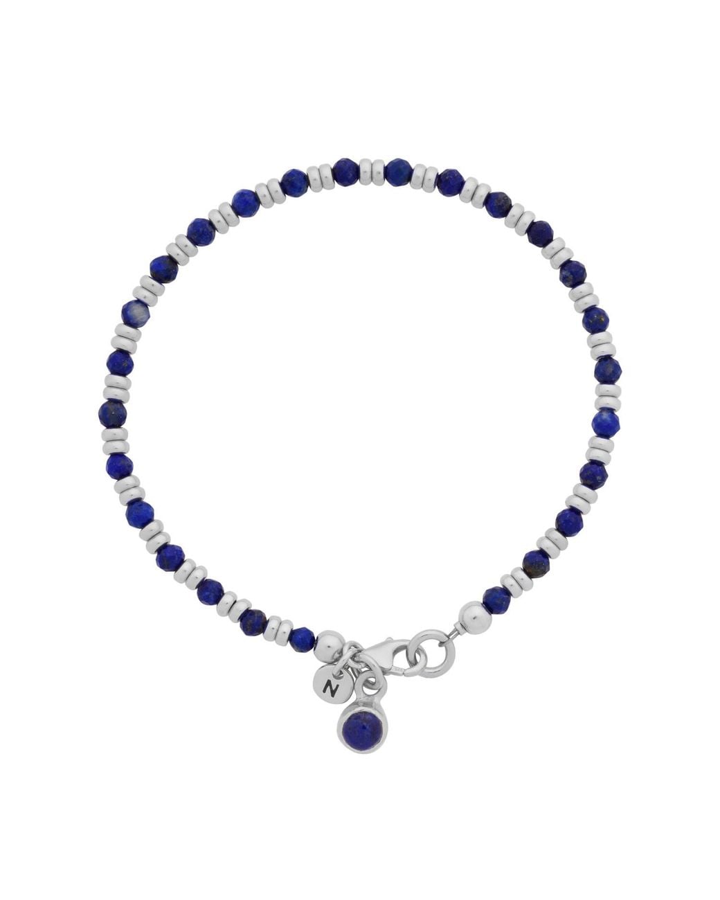 Nellou Jewellery Blue Linear September Birthstone Bracelet Lapis Sterling