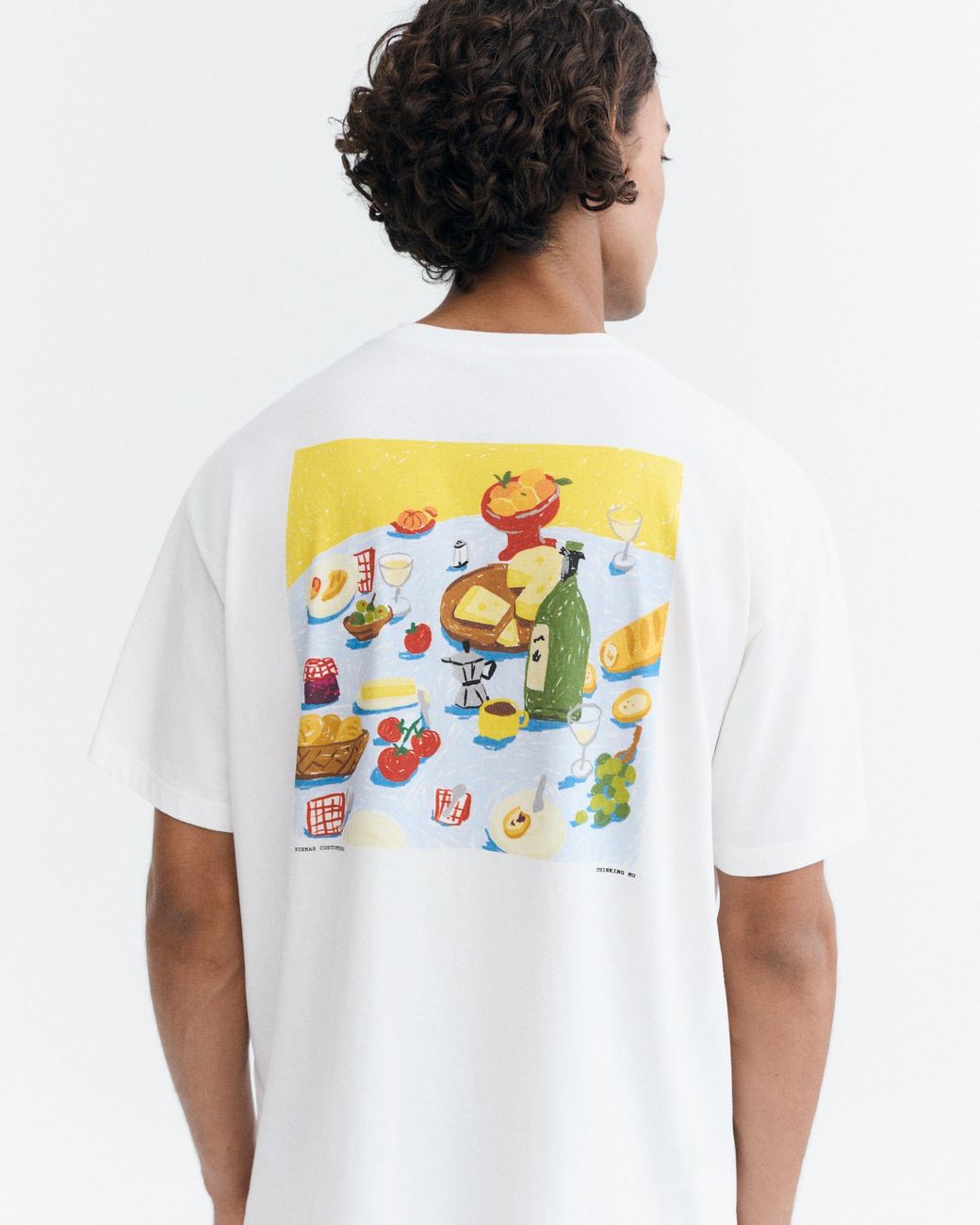 Thinking Mu White Costumbres Aaron T-Shirt for men
