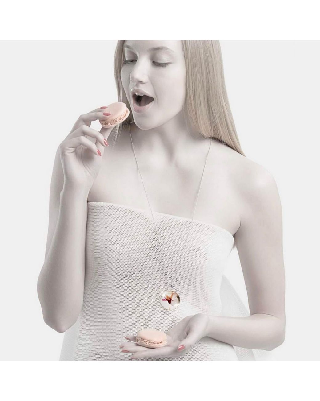 Laura Daili Pink Neutrals Glass Pendant