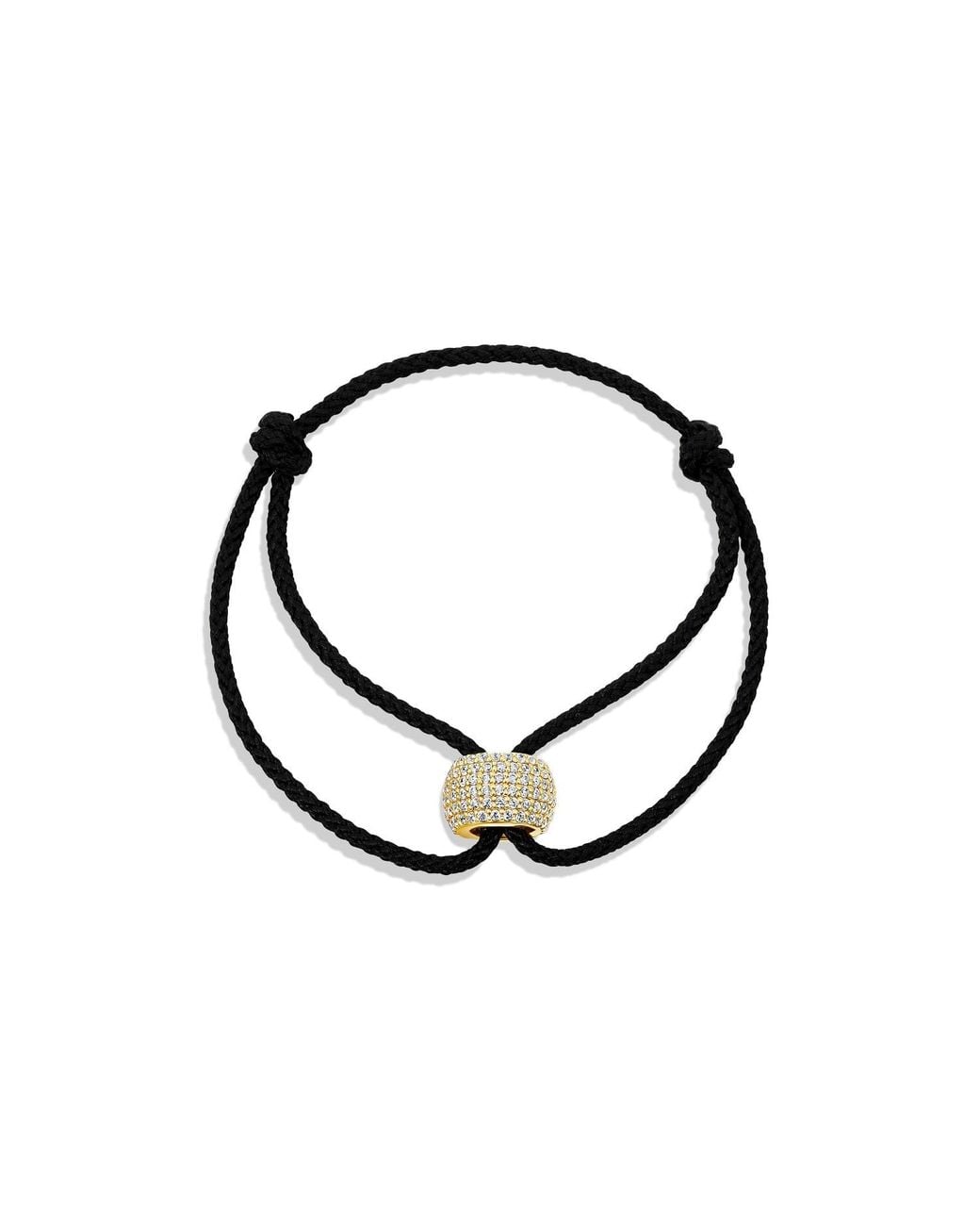 SHYMI Black Pave Bead Charm Cord Bracelet