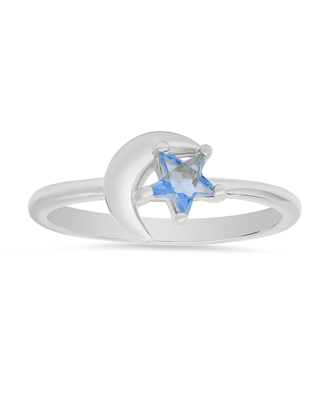 Kylie Harper Blue Petite Celestial Star & Moon Ring