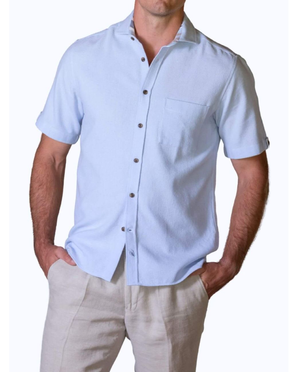 Koy Clothing Blue Air Weave Shirt for men