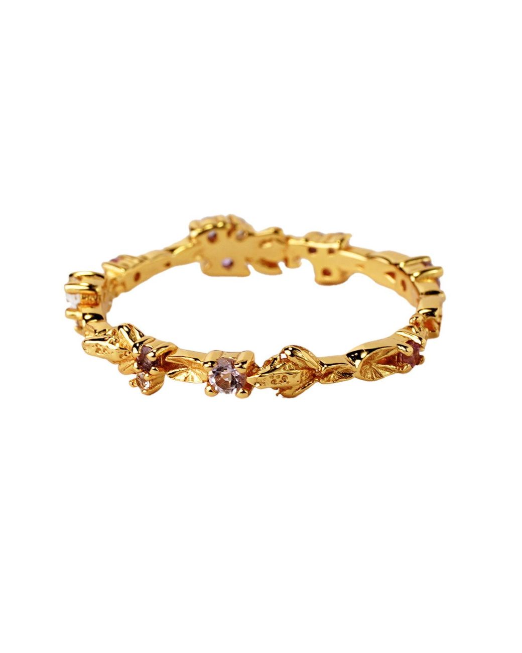 NASI SILVER Metallic Eternity Lilypad & Frog Ring- Dusk Edition