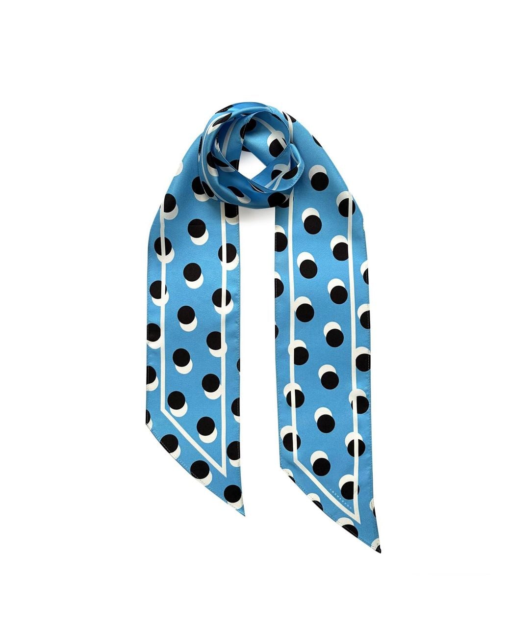 INGMARSON Blue Polka Dot Twilly Neck Scarf
