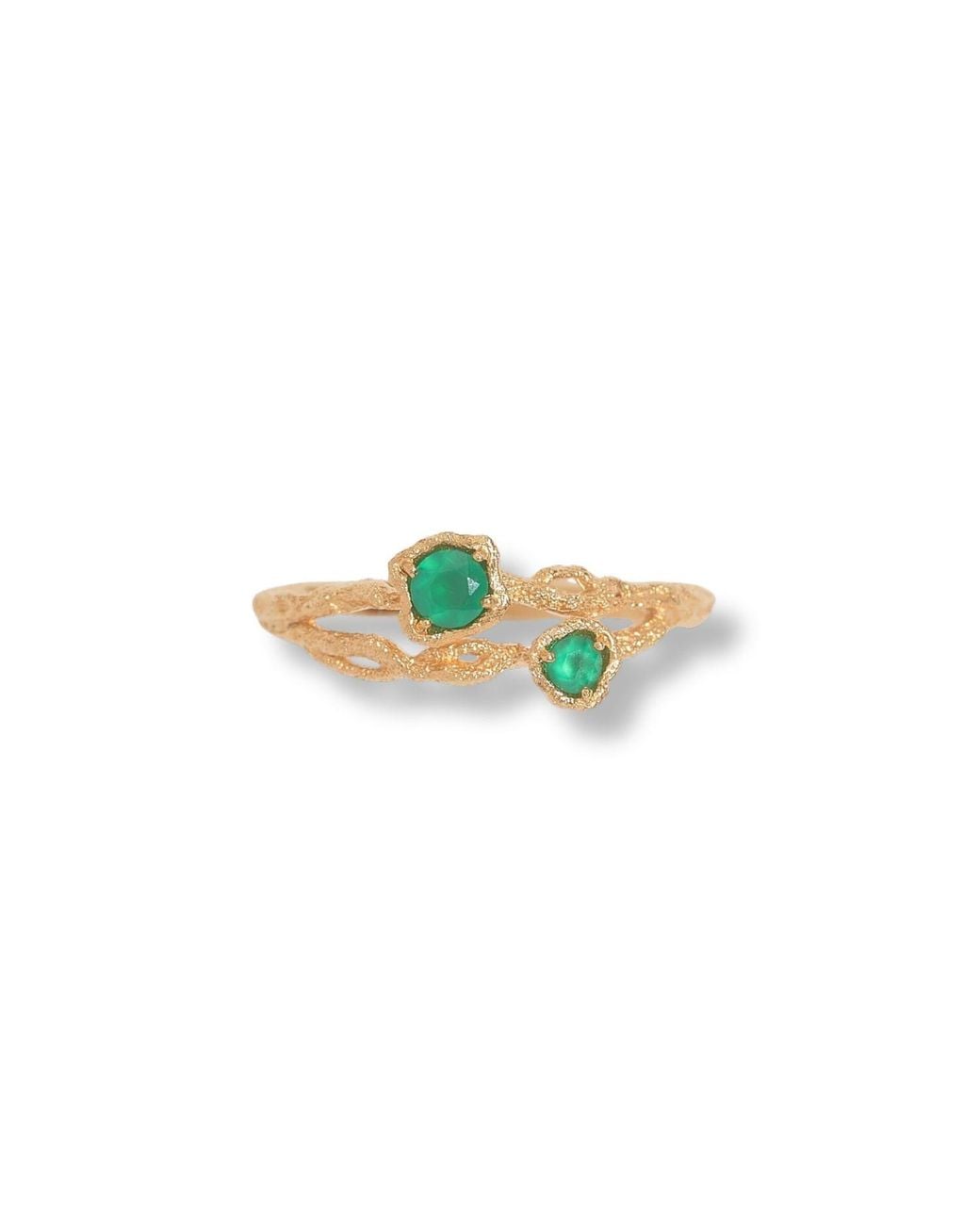 Claire Hill Designs Green Twisted Branch Chalcedony Ring