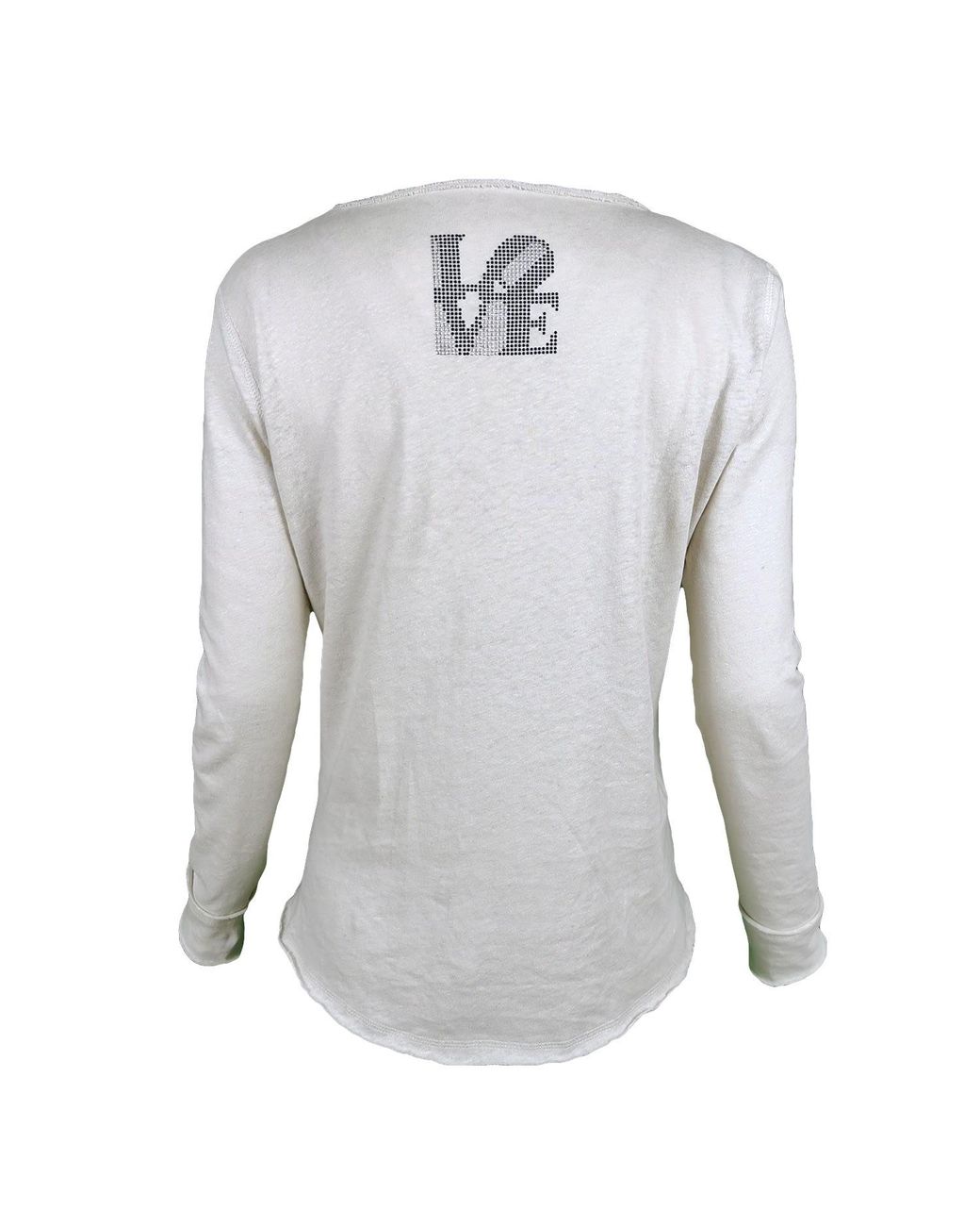 Lalipop Design Gray Long Sleeve T-Shirt With A Rhinestone Love On The Back