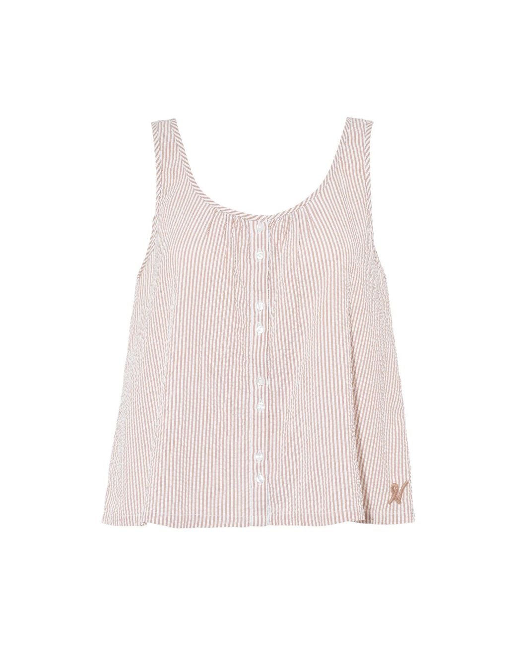 Nudea Pink Seersucker Button Cami
