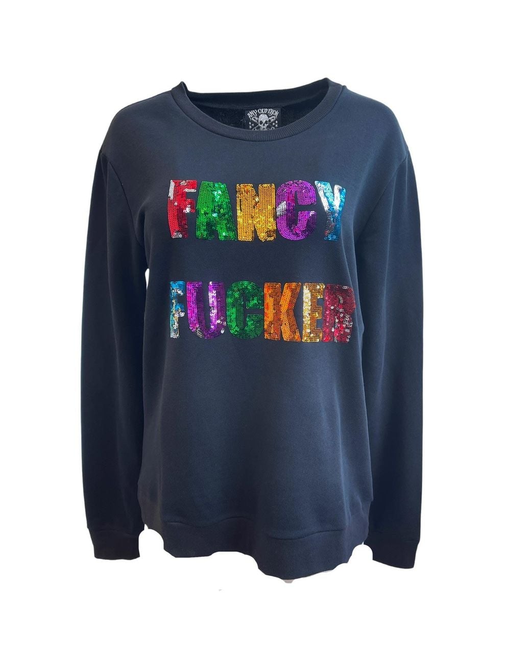 Any Old Iron Blue Fancy Fucker Sequin Sweatshirt for men