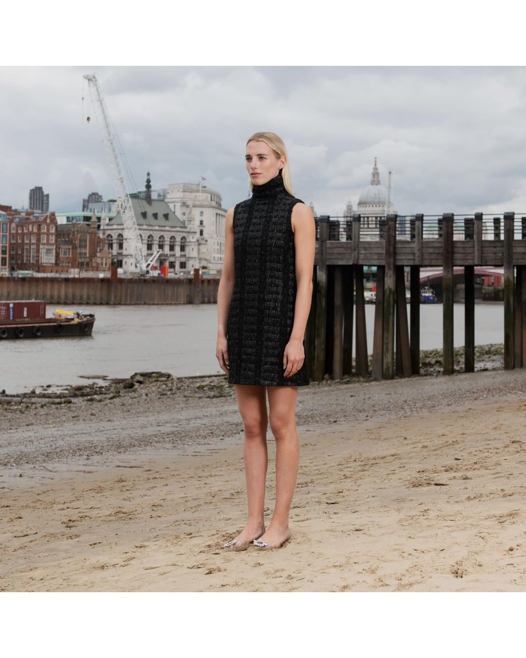 RUE AGTHONIS Black Chandeleur Dress