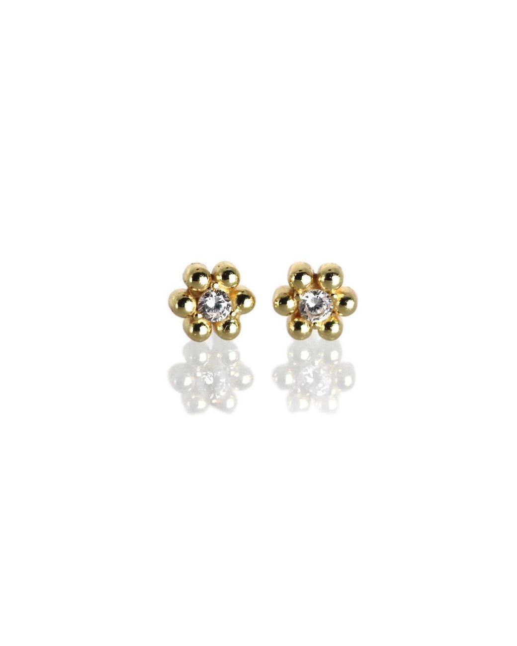 VicStoneNYC Fine Jewelry White Natural Diamond Flower Stud Solid Earrings
